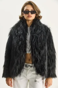 Bianco Lucci Women's Shawl Collar Lined Premium Fur Jacket 2779 - Image 4