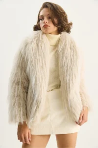 Bianco Lucci Women's Shawl Collar Lined Premium Fur Jacket 2779 - Image 4