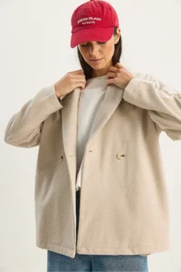 Bianco Lucci Women's Double Breasted Collar Pocket Detailed Stash Blazer Jacket - Image 3