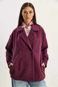 Bianco Lucci Women's Double Breasted Collar Pocket Detailed Stash Blazer Jacket - Image 3