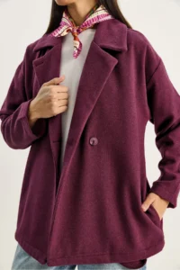 Bianco Lucci Women's Double Breasted Collar Pocket Detailed Stash Blazer Jacket - Image 4