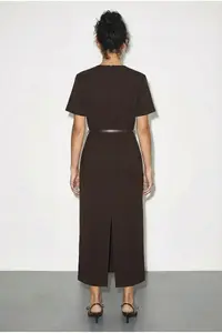 Bianco Lucci Women's Belted Crew Neck Pencil Dress 0573 - Image 4