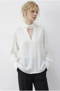 Bianco Lucci Women Yaka Binding Detailed Blouse 8101 - Image 3