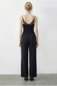 Bianco Lucci Women's Elastic Back High Waist Wide Leg Pleated Palazzo Trousers 801 - Image 5