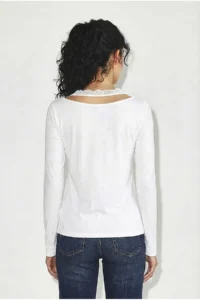 Bianco Lucci Women's Tied Lace Gothic Long Sleeve Blouse ÖB261017 - Image 4