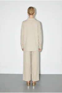 Bianco Lucci Women's Oversize Shirt with Wide Leg Trousers Top and Bottom Set with Accessories 7613 - Image 6