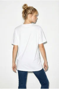 Bianco Lucci Women's Padded Shoulder Detailed Knot Detailed Short Sleeve T-Shirt 1067 - Image 4