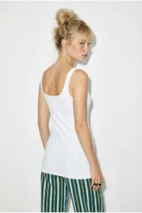 Bianco Lucci Women Lace Detailed Sleeveless Chic Blouse 1081 - Image 4