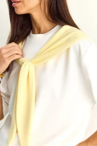 Bianco Lucci Women's Shawl Detailed Oversize Basic T-Shirt 1094 - Image 5