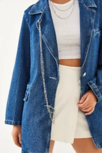 Bianco Lucci Women chained jeans Jacket 6033 - Image 5