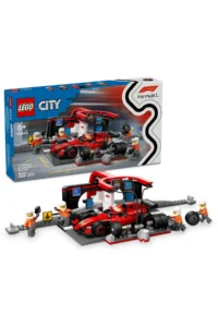 LEGO ® City Ferrari F1 with Car Pit Stop and Pit Crew  - Toy Construction Set for 6+ Kids (322P)