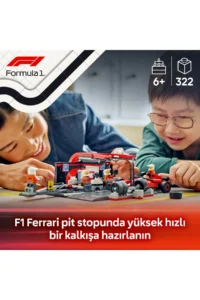 LEGO ® City Ferrari F1 with Car Pit Stop and Pit Crew  - Toy Construction Set for 6+ Kids (322P) - Image 5