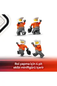 LEGO ® City Ferrari F1 with Car Pit Stop and Pit Crew  - Toy Construction Set for 6+ Kids (322P) - Image 9