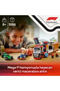 LEGO ® City RB20 and AMR24 F1® Truck with Car  - 8+ Creative Toy Building Set (1086) - Image 5
