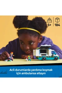 LEGO ® City Emergency Ambulance  - Model Vehicle Loving 5+ Creative Toy Building Set (184P) - Image 5
