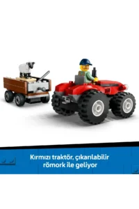 LEGO ® City Red Farm Tractor with Trailer and Sheep  - 4+ Toy Building Set (116 Pieces) - Image 8