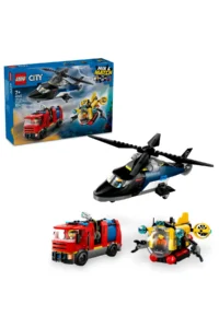 LEGO ® City Helicopter, Fire Truck and Submarine Mix - 7+ Toy Building Set (874P)