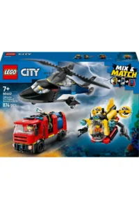 LEGO ® City Helicopter, Fire Truck and Submarine Mix - 7+ Toy Building Set (874P) - Image 3