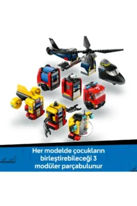 LEGO ® City Helicopter, Fire Truck and Submarine Mix - 7+ Toy Building Set (874P) - Image 7