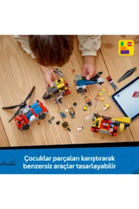 LEGO ® City Helicopter, Fire Truck and Submarine Mix - 7+ Toy Building Set (874P) - Image 8