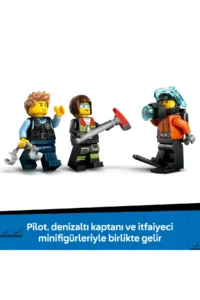 LEGO ® City Helicopter, Fire Truck and Submarine Mix - 7+ Toy Building Set (874P) - Image 9
