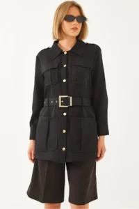 Bianco Lucci Women Casual Cargo Jacket MBMS020