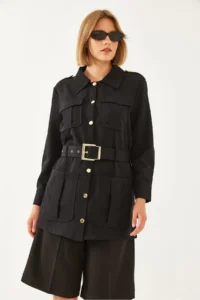 Bianco Lucci Women Casual Cargo Jacket MBMS020 - Image 2