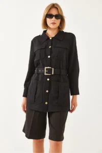 Bianco Lucci Women Casual Cargo Jacket MBMS020 - Image 3