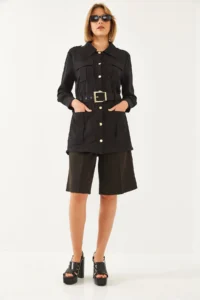 Bianco Lucci Women Casual Cargo Jacket MBMS020 - Image 4