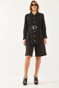 Bianco Lucci Women Casual Cargo Jacket MBMS020 - Image 7