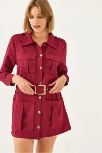 Bianco Lucci Women Casual Cargo Jacket MBMS020 - Image 2