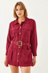 Bianco Lucci Women Casual Cargo Jacket MBMS020 - Image 3