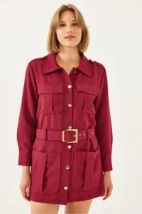 Bianco Lucci Women Casual Cargo Jacket MBMS020 - Image 6