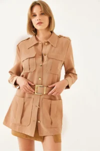 Bianco Lucci Women Casual Cargo Jacket MBMS020 - Image 2