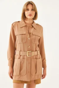 Bianco Lucci Women Casual Cargo Jacket MBMS020 - Image 3
