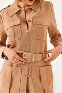 Bianco Lucci Women Casual Cargo Jacket MBMS020 - Image 4