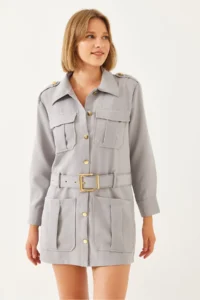 Bianco Lucci Women Casual Cargo Jacket MBMS020 - Image 3