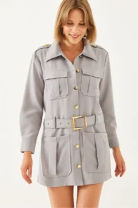 Bianco Lucci Women Casual Cargo Jacket MBMS020 - Image 4