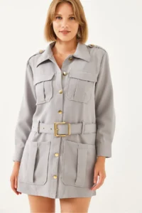 Bianco Lucci Women Casual Cargo Jacket MBMS020 - Image 5