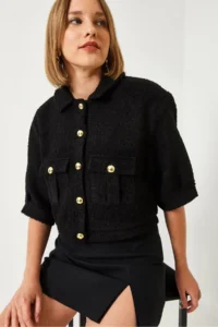 Bianco Lucci Women Short Sleeve Jacket MBMS022 - Image 4