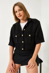 Bianco Lucci Women Short Sleeve Jacket MBMS022 - Image 6