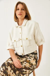 Bianco Lucci Women Short Sleeve Jacket MBMS022 - Image 2