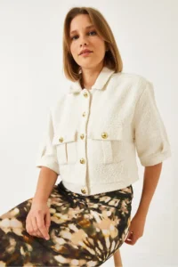 Bianco Lucci Women Short Sleeve Jacket MBMS022 - Image 3