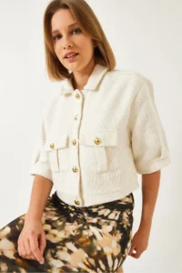 Bianco Lucci Women Short Sleeve Jacket MBMS022 - Image 4