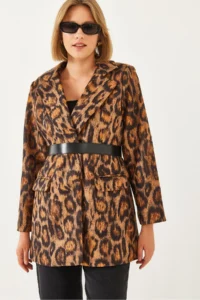 Bianco Lucci Women Premium Bowl Leopard Jacket MBMS043 - Image 3