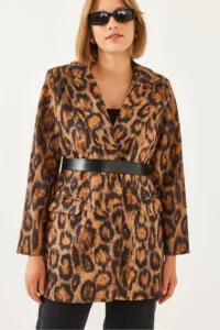Bianco Lucci Women Premium Bowl Leopard Jacket MBMS043 - Image 4