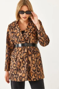 Bianco Lucci Women Premium Bowl Leopard Jacket MBMS043 - Image 5