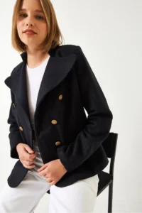 Bianco Lucci Women buttoned Lined Bowl Jacket MBMS054 - Image 2