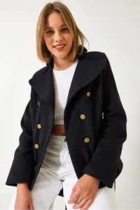 Bianco Lucci Women buttoned Lined Bowl Jacket MBMS054 - Image 4