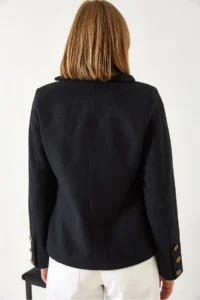 Bianco Lucci Women buttoned Lined Bowl Jacket MBMS054 - Image 5